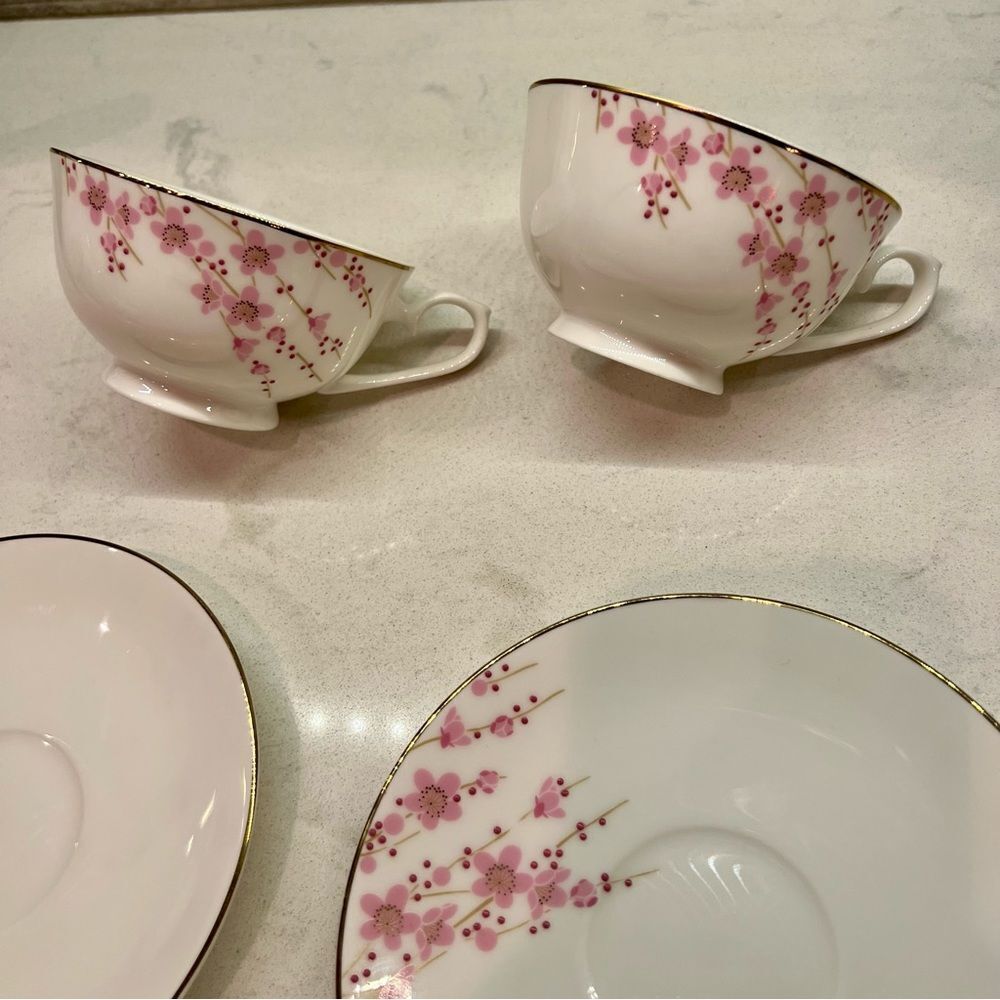 Teavana Sakura Cherry Blossom Holly Bone China 24 KT Filigree Tea Kettle 43 oz - Picture 13 of 16